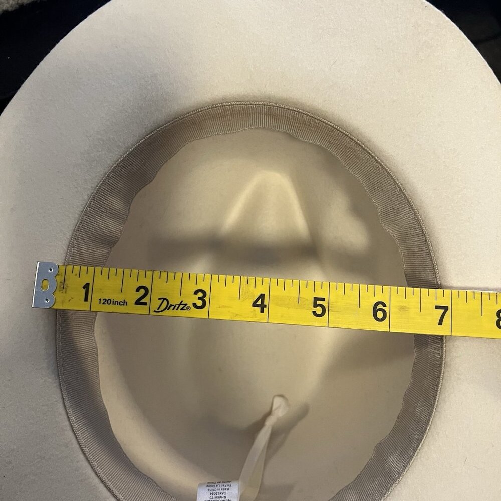 Anthropologie Women’s Fedora Hat 100% Wool Beige One Size - Picture 5 of 9